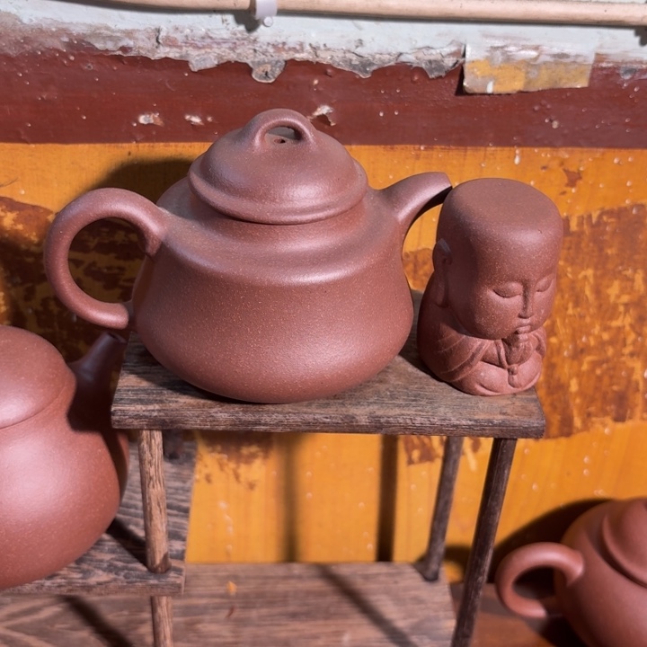 茶壶紫砂紫泥竹顶壶160cc