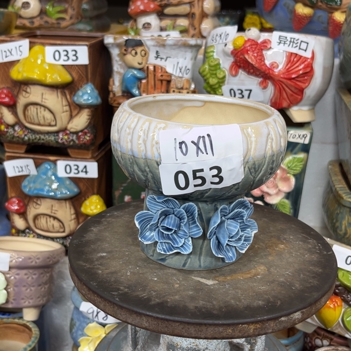 紫砂花盆粗陶材质多肉花盆