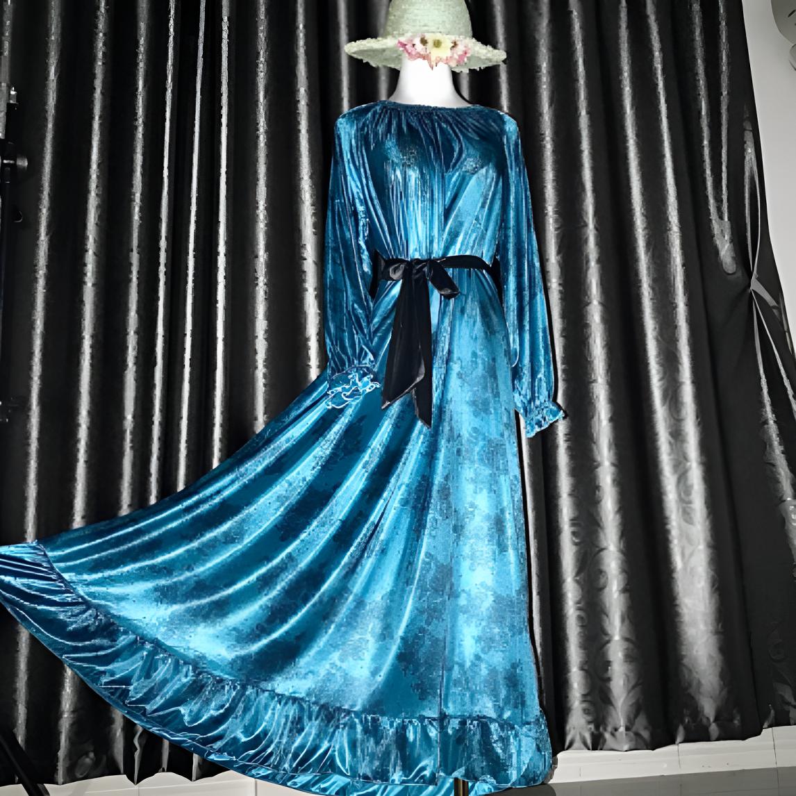 新款丝滑清新印花碎花气质时尚休闲宽松超显瘦连衣裙森女法式优雅