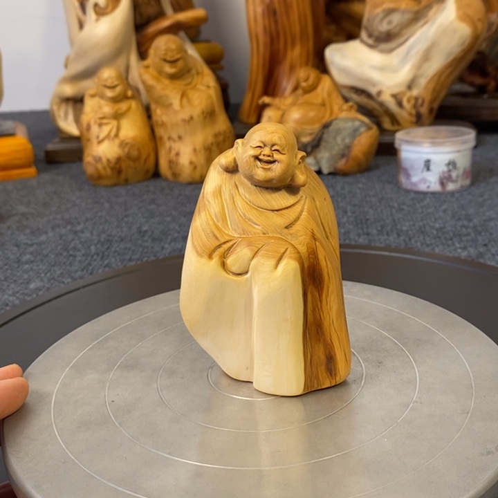 柏木（崖柏）弥勒佛小摆件