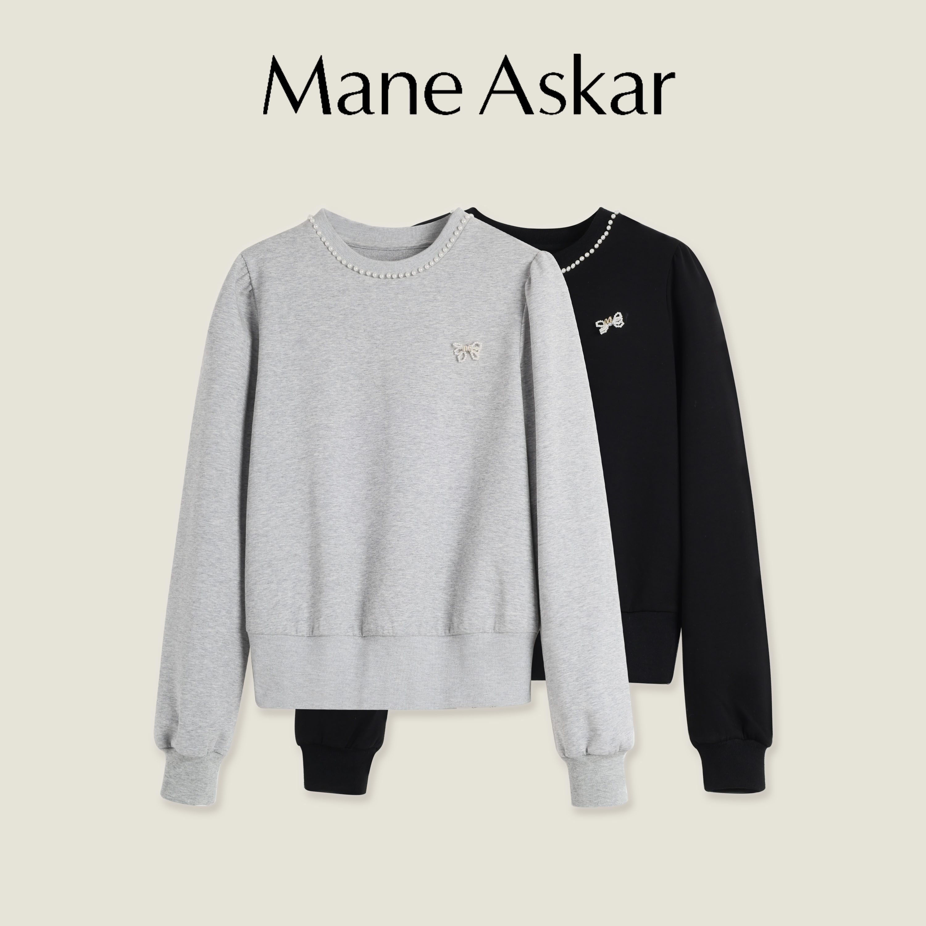 春季新款韩系甜美钉珠设计纯色卫衣女装上衣OK7068