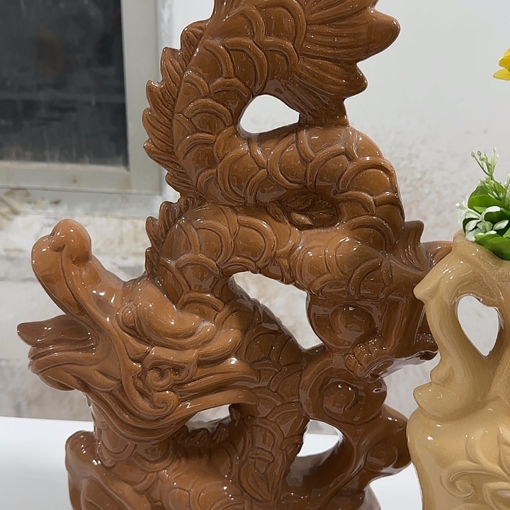 陶瓷47公分棕色龙
