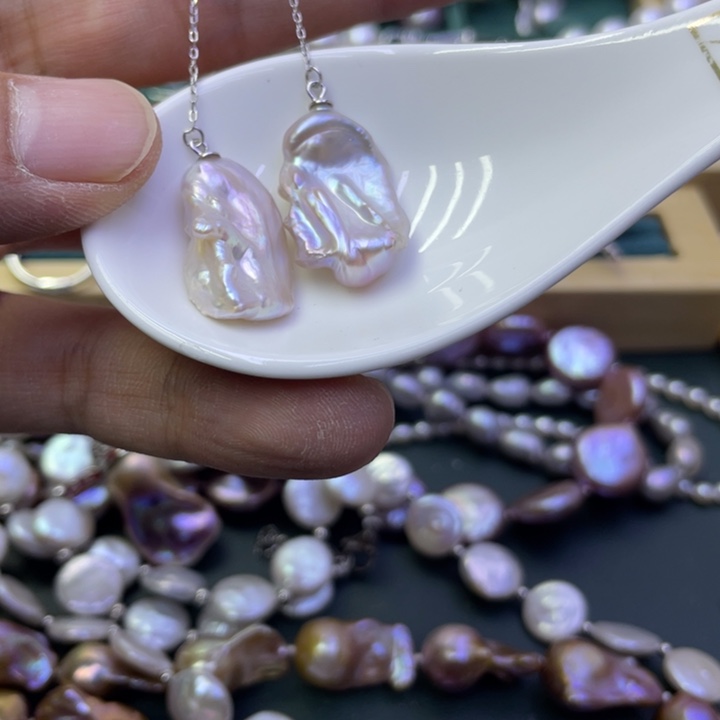 淡水珍珠耳饰银S925镶嵌智*