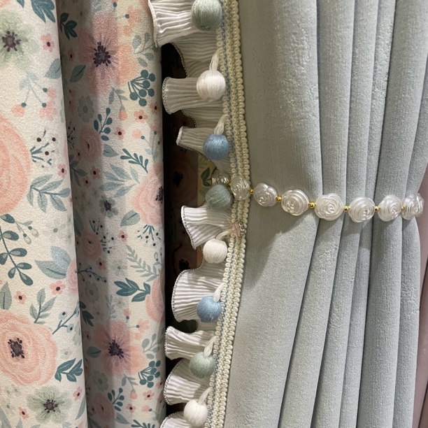 5米纯色成品雪尼尔窗帘不含花边