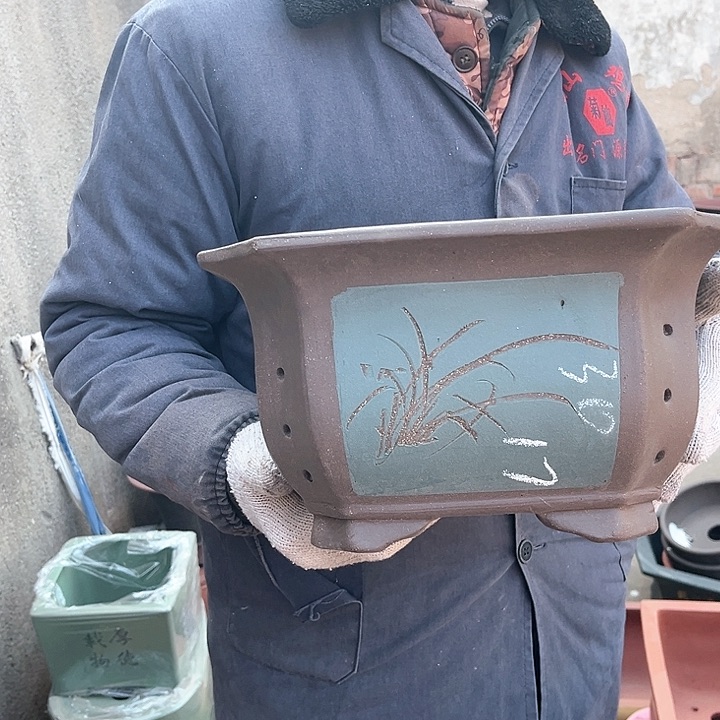 紫砂紫砂花盆和花盆