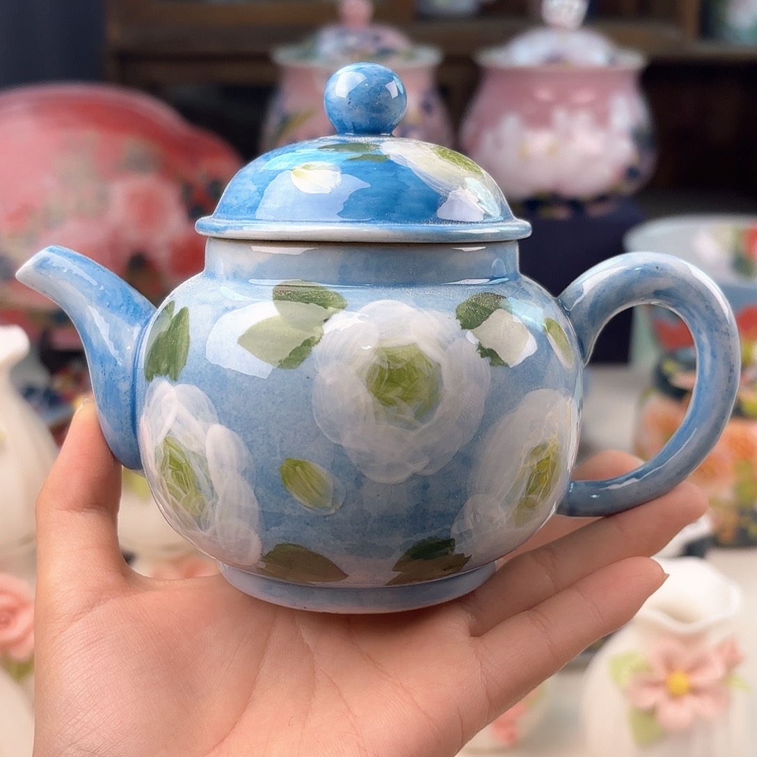 景德镇手绘高温釉下彩陶瓷茶具