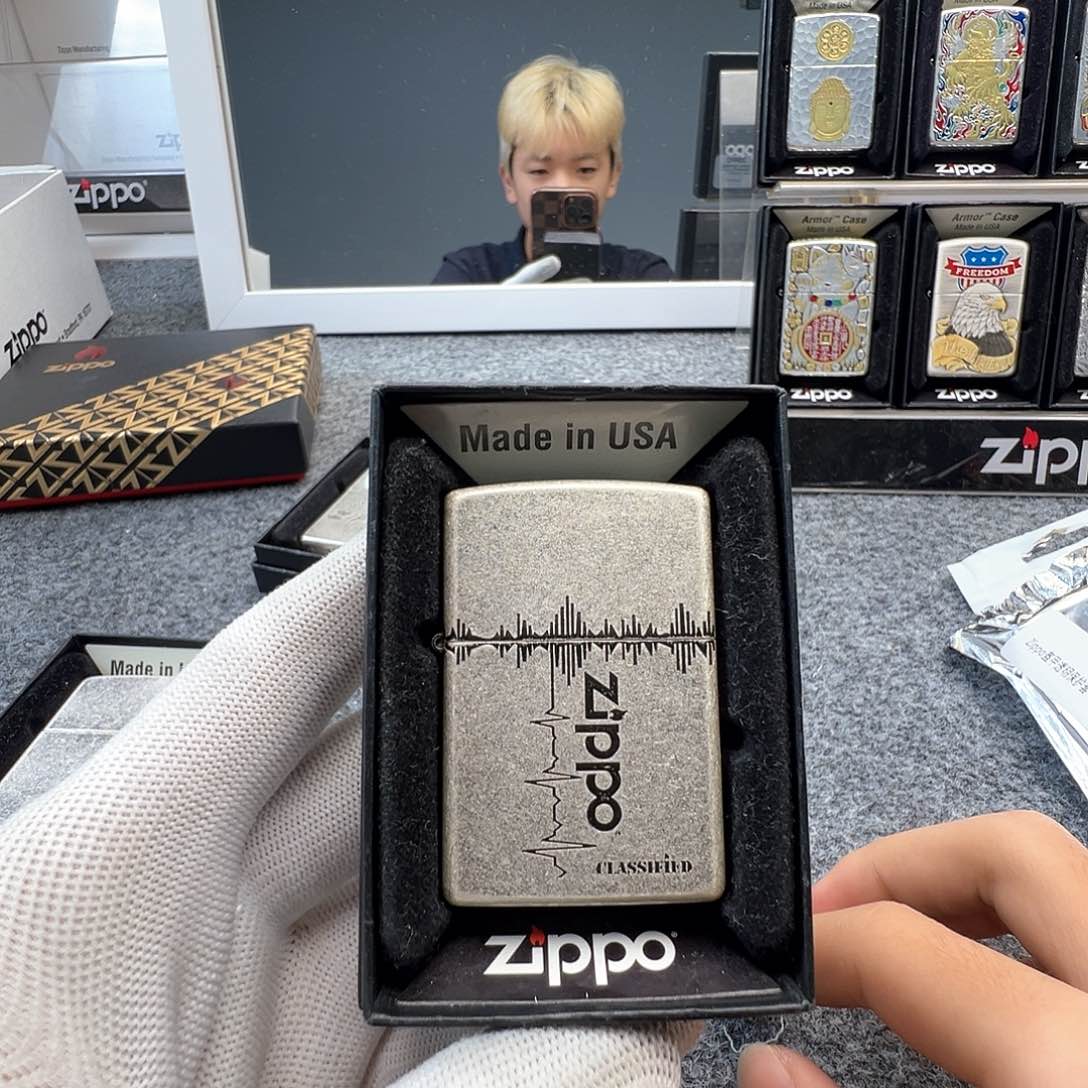 美版古银蚀刻怦然心动zippo