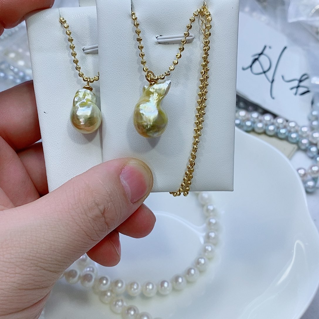 海水珍珠颈饰银S925镶嵌多样性发1