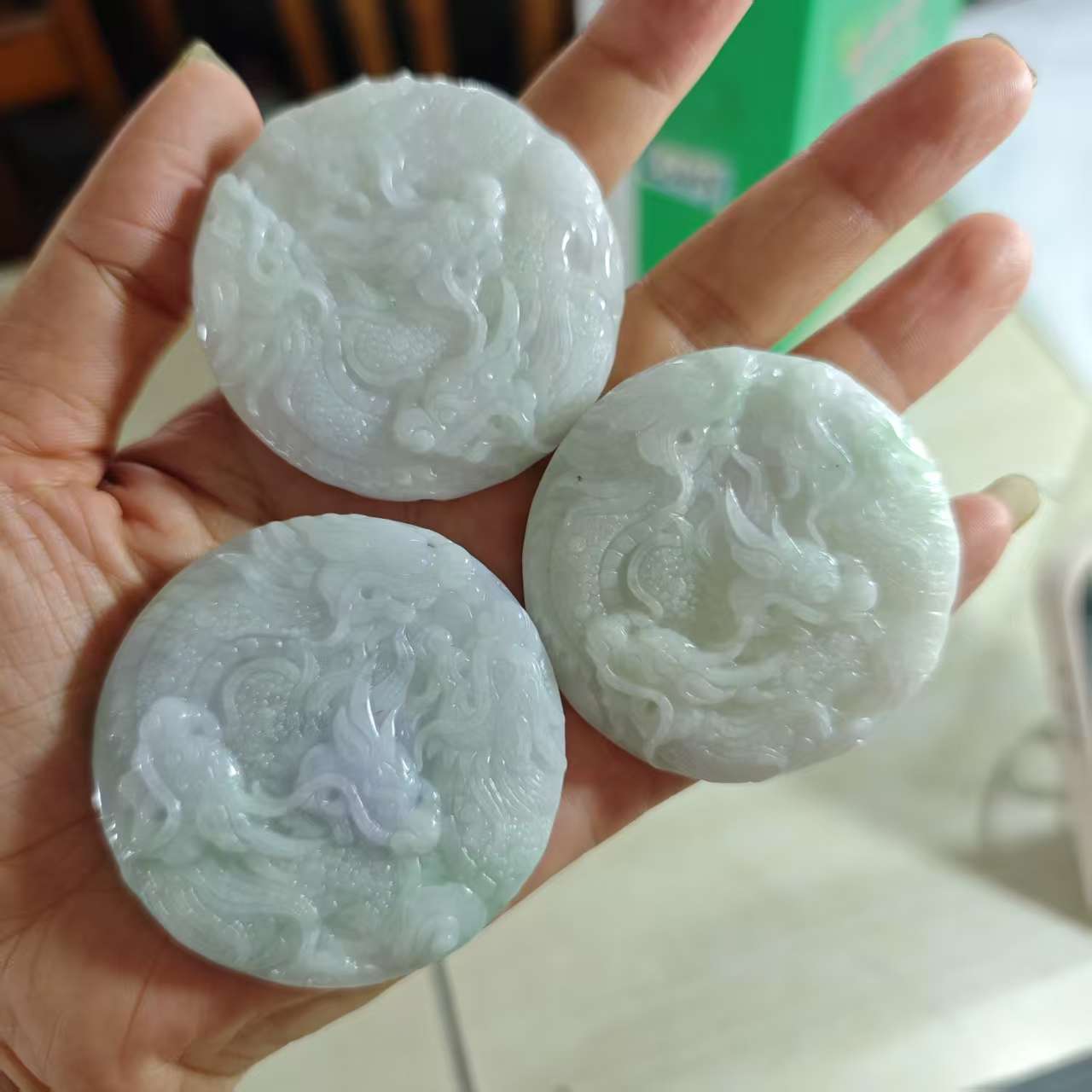 天然A货翡翠九龙牌吊坠-c672-多样性发一