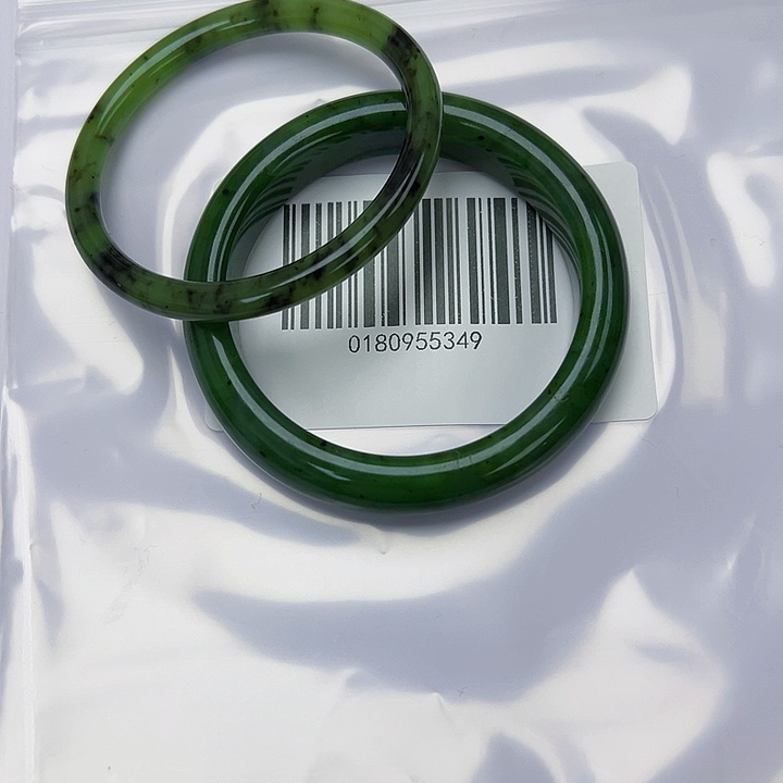 G****和田玉未镶嵌手镯微瑕60搭细圆条手镯59包容