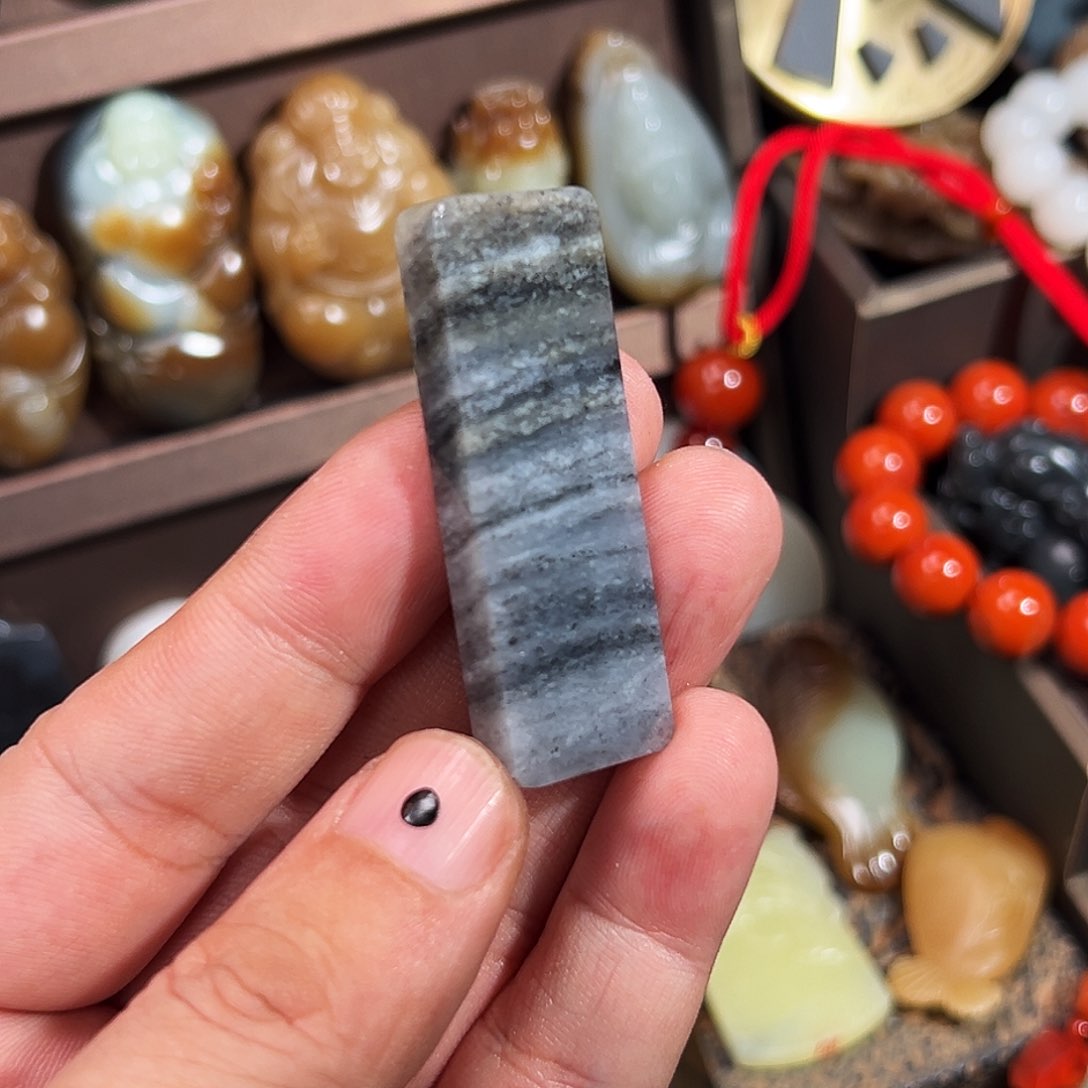 和田玉颈饰未镶嵌新疆意境微棉青花带微糖 超值超油