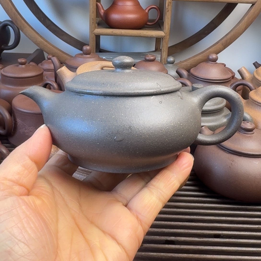 紫砂茶壶200cc明炉青段泥