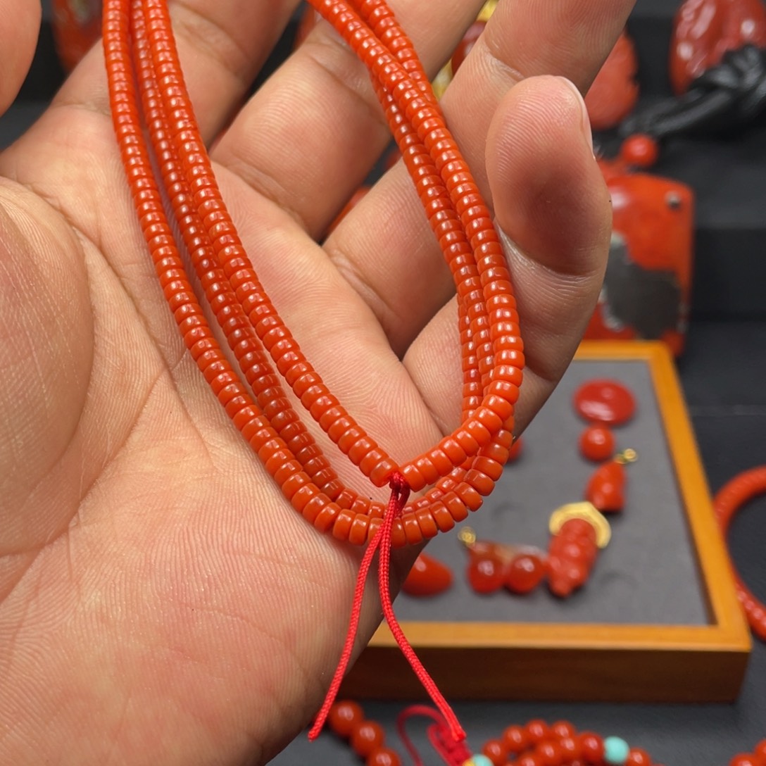 南红玛瑙未镶嵌挂件直切长串