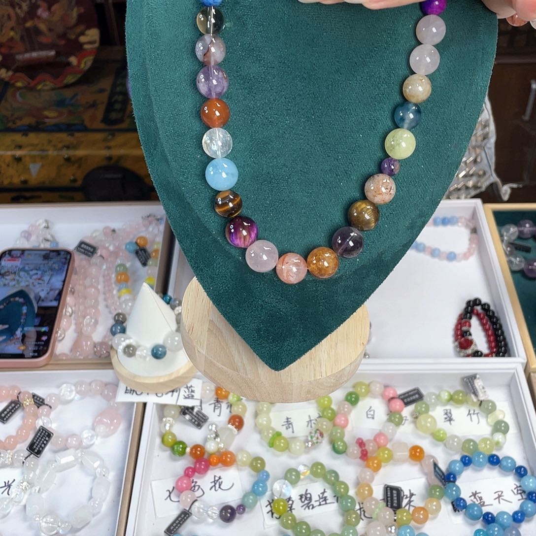 水晶手链银S925镀金镶嵌