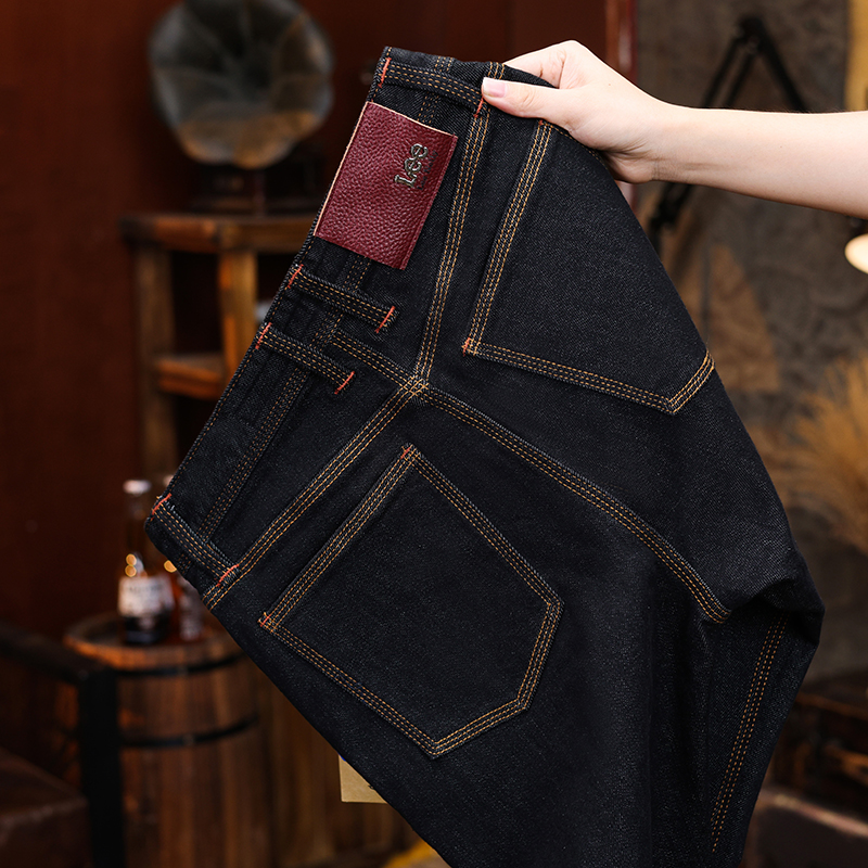 Lee  NeIIy品牌2025秋冬高端防褪色男士修身小直通牛仔裤