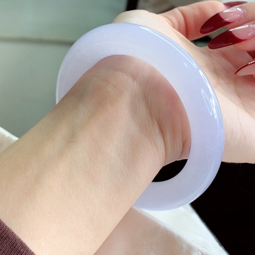 【闪购商品】翡翠手镯未镶嵌53.8 冰粉紫起胶 灵