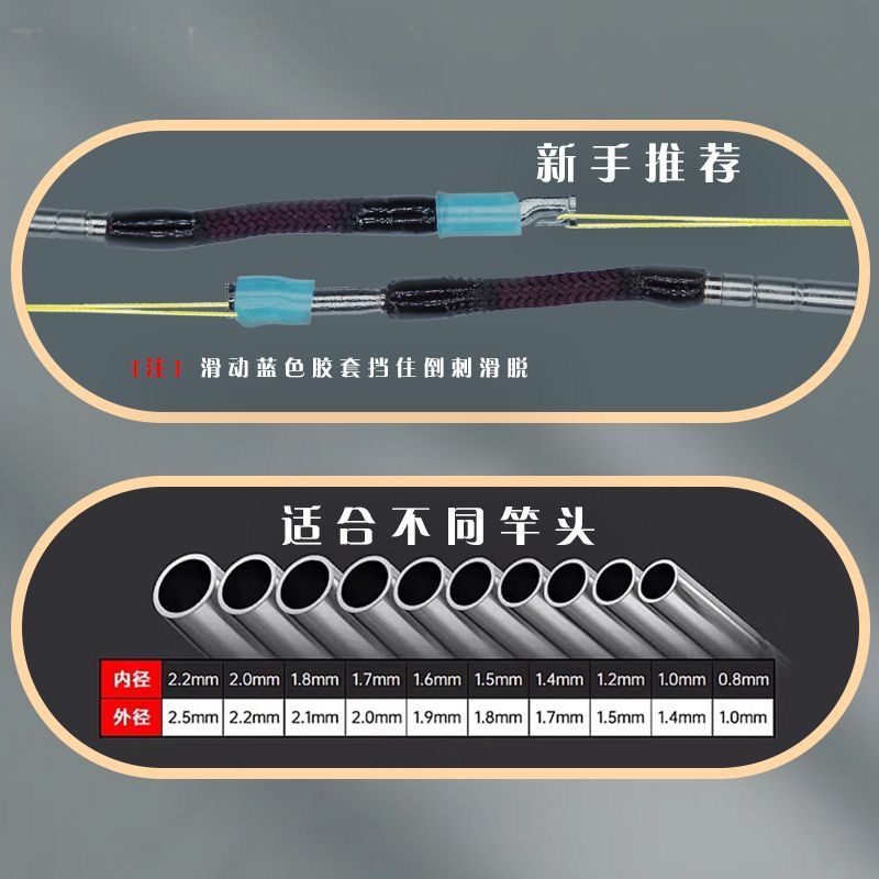 2.1mm鱼竿梢头连接器360旋转防缠绕线主线快挂自锁连接器30kg拉力