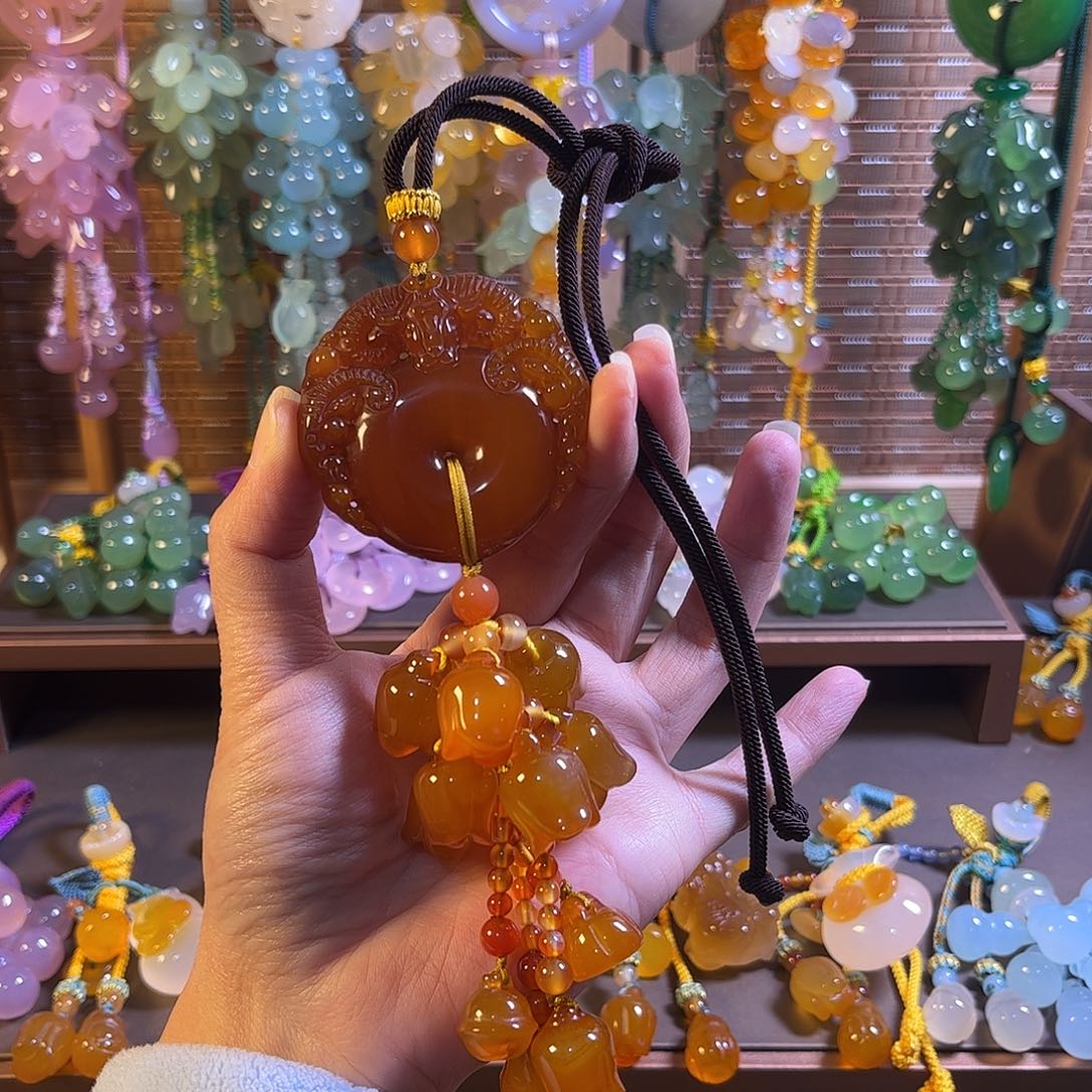 野***合玛瑙/玉髓未镶嵌车挂福利款汽车挂件