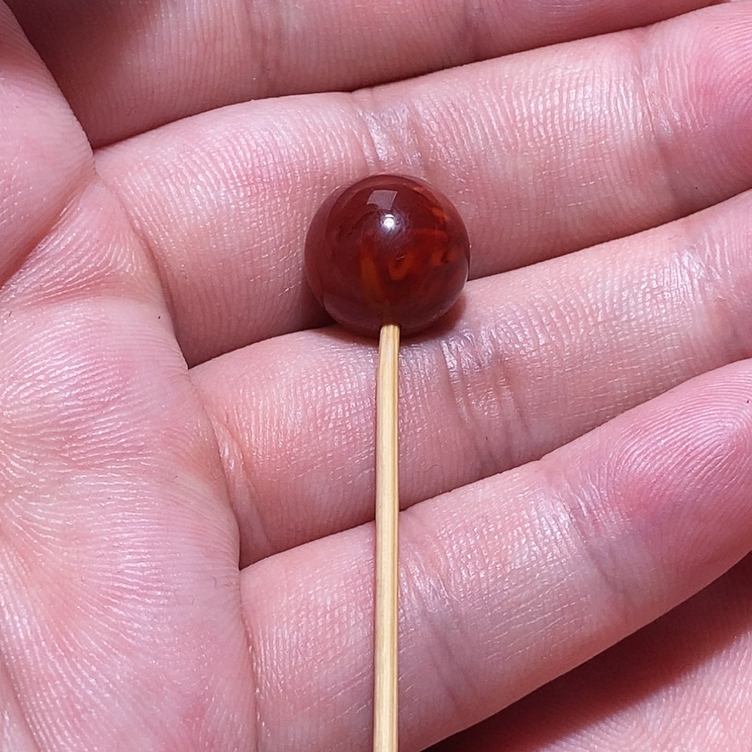 朝***食南红玛瑙未镶嵌14火焰圆