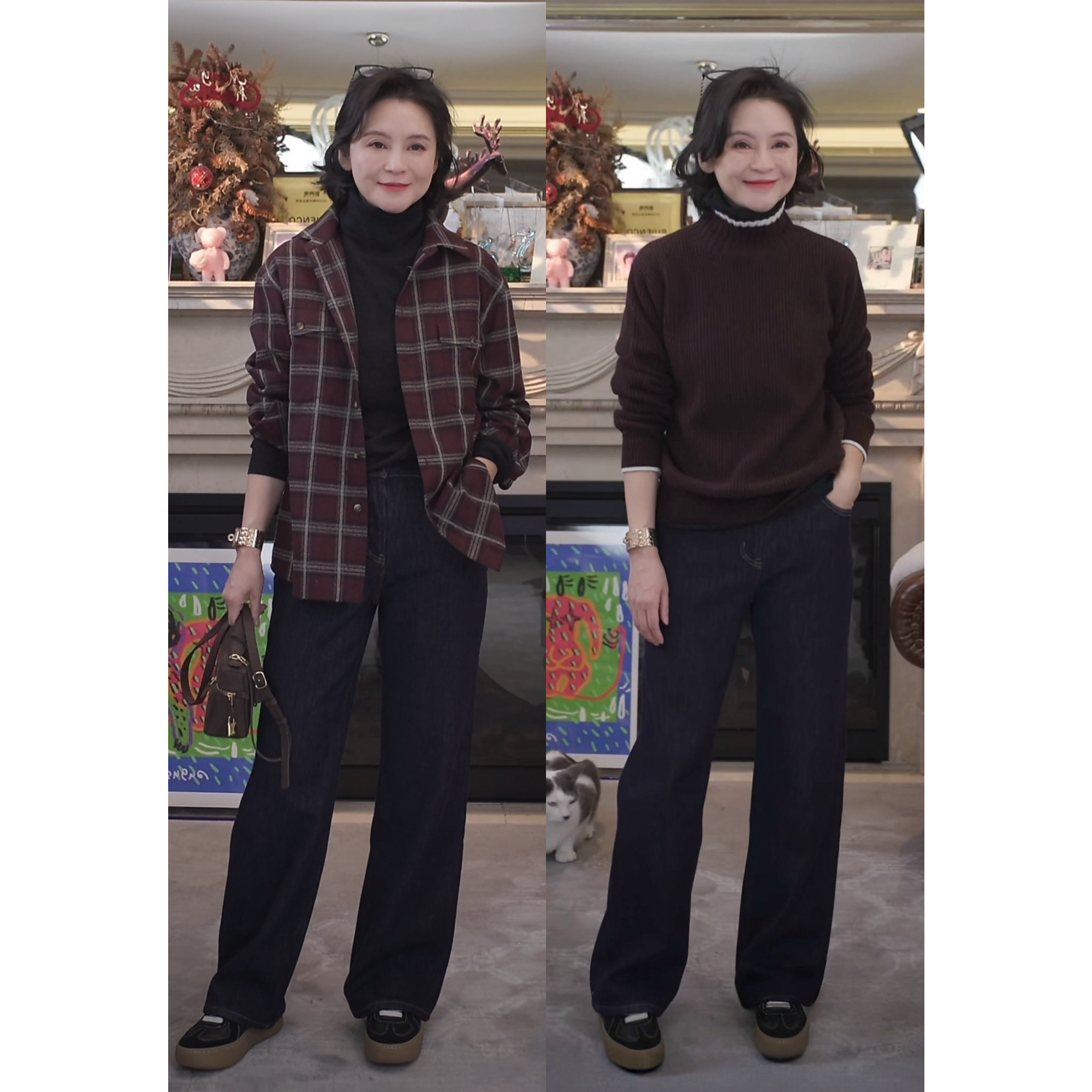 我是摩羯 过冬原牛 高比例棉复古保暖加绒弹力直筒牛仔裤