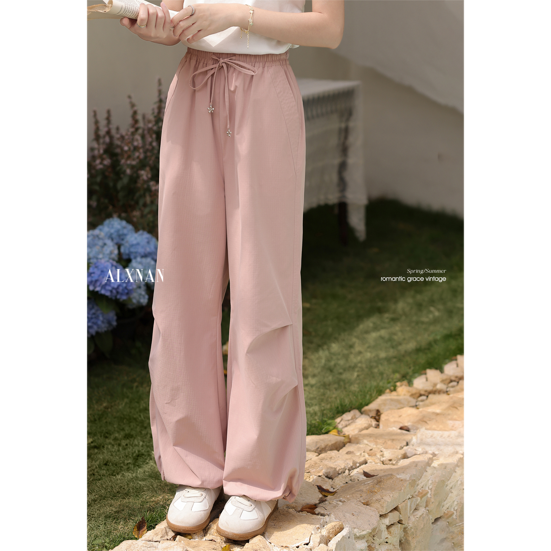 【粉丝福利】鹿向南「夏日冒险家」休闲裤2025夏季宽松阔腿裤L53737