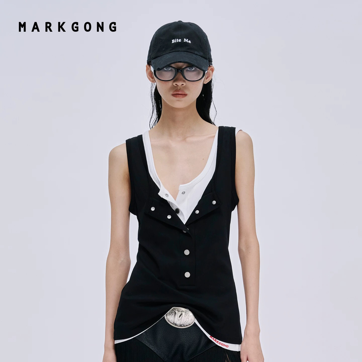 TSOUL 叠穿半开领背心