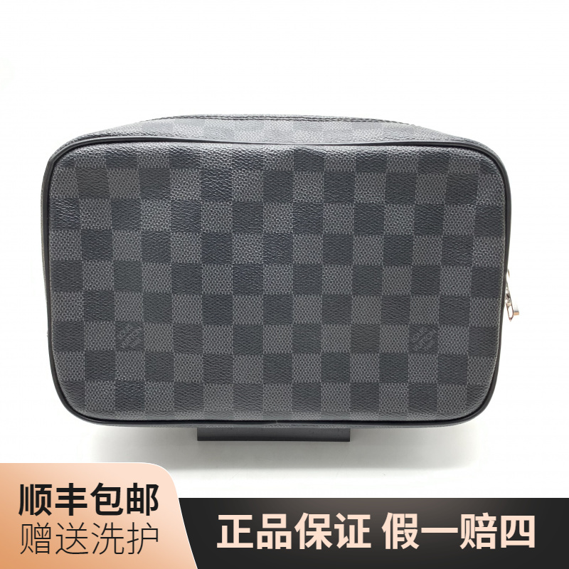 95新 LouisVuitton/路易威登 LV黑棋盘格手拿包(大）/10019913奢侈