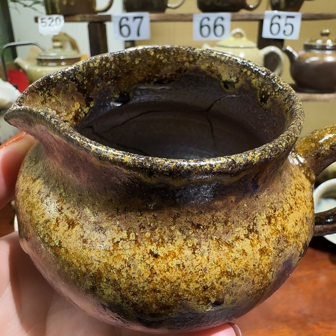 明***心建水紫陶紫泥柴烧公道杯微瑕