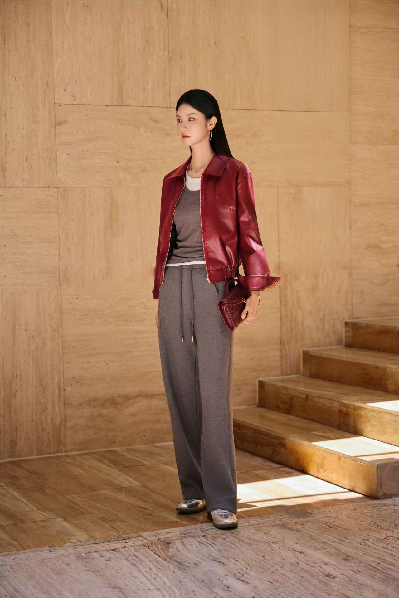 秋冬女士加绒直筒裤