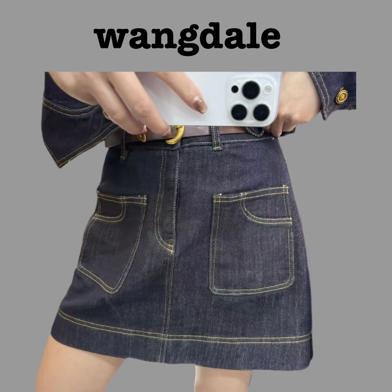 28024微弹短裙半身裙显瘦牛仔半裙