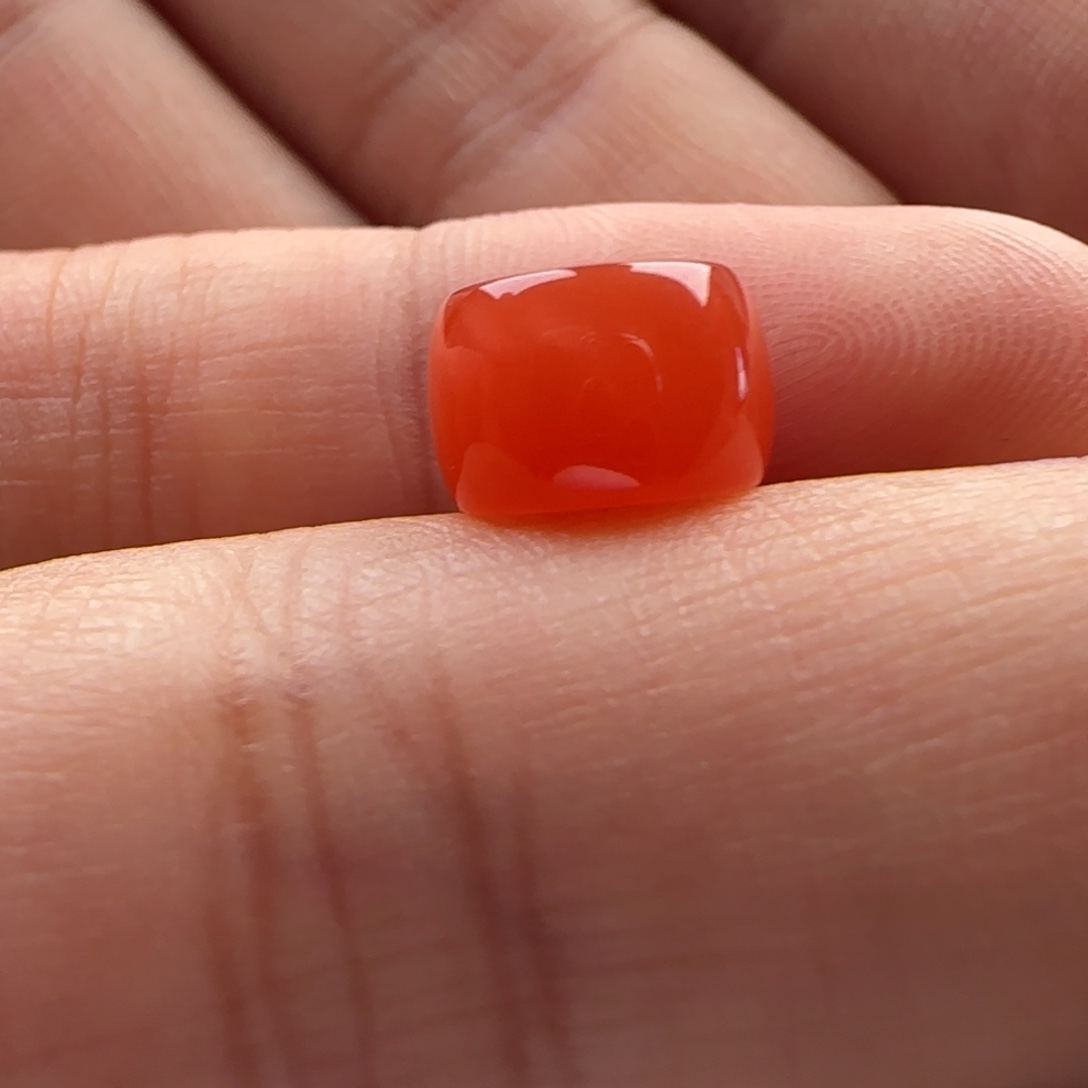 未镶嵌直切：9x6南红玛瑙有白纹