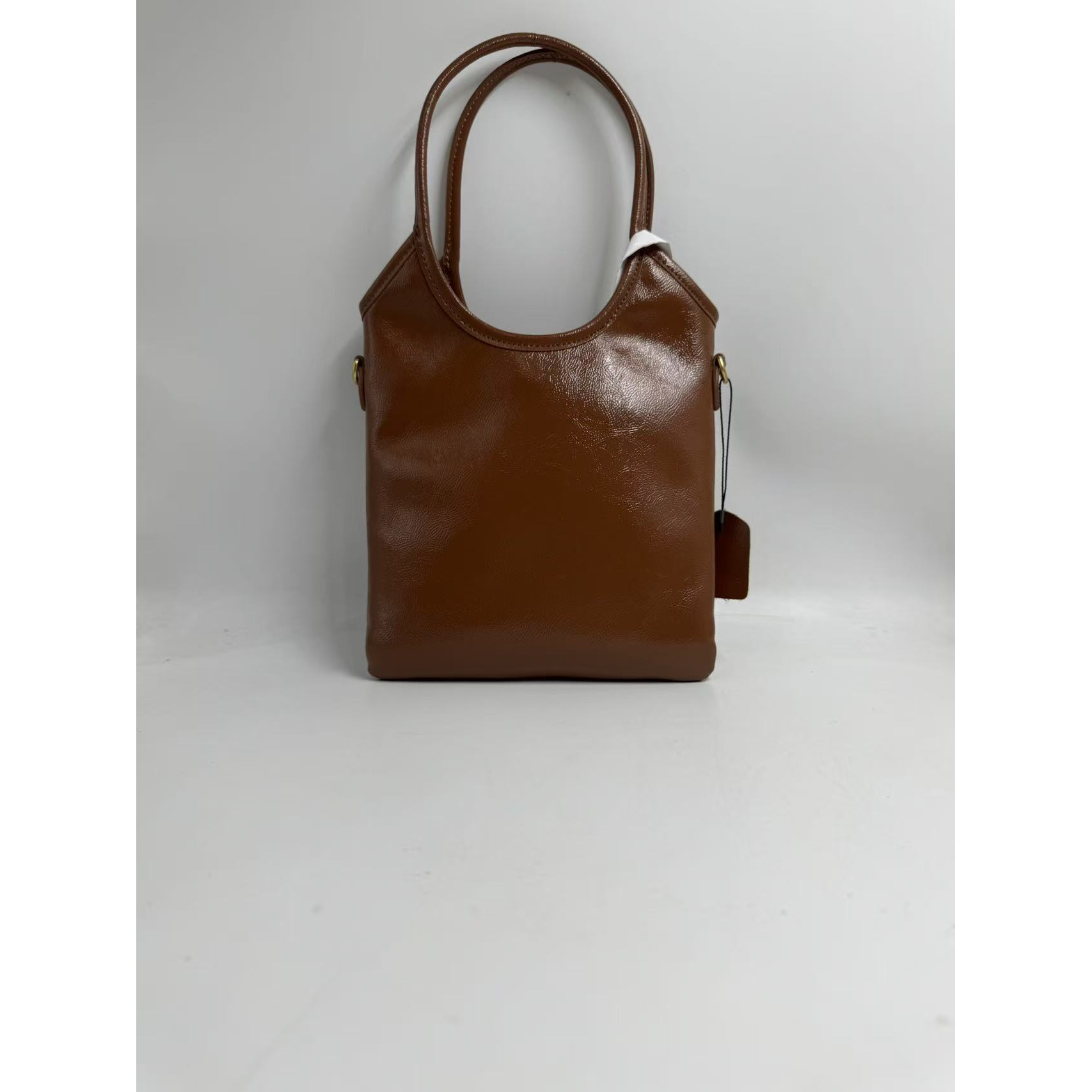 LQ-刘浩存同款-手提亮面hobo-棕色-0485