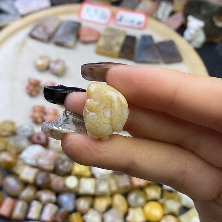 针钠钙石（海纹石）未镶嵌颈饰