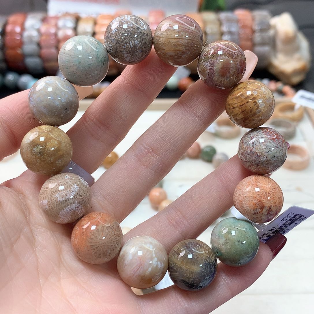 硅化珊瑚（珊瑚玉）手链未镶嵌花****时300