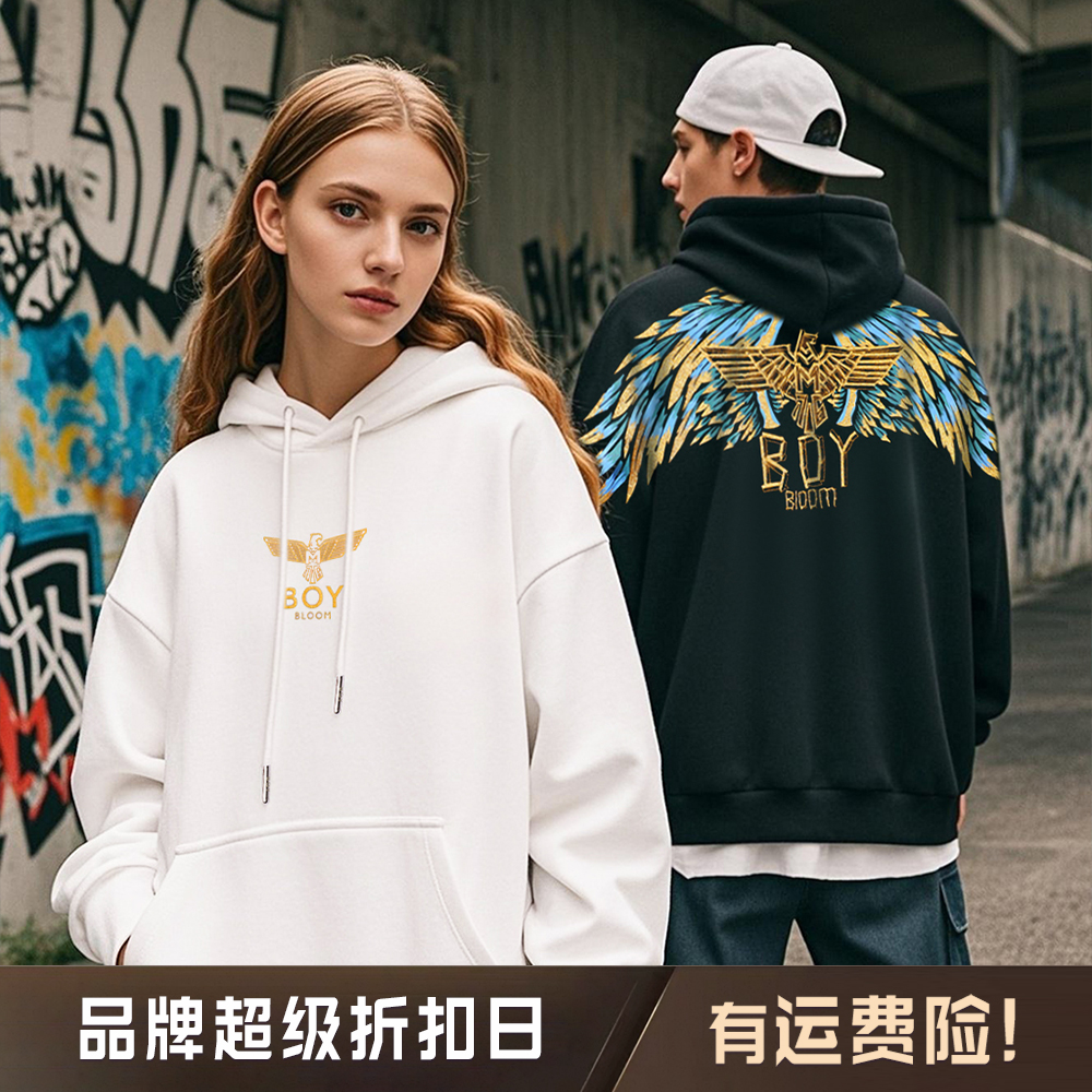 BOYBLOOM高奢潮牌【破晓之翼】圆领卫衣休闲潮流情侣穿搭男女同款