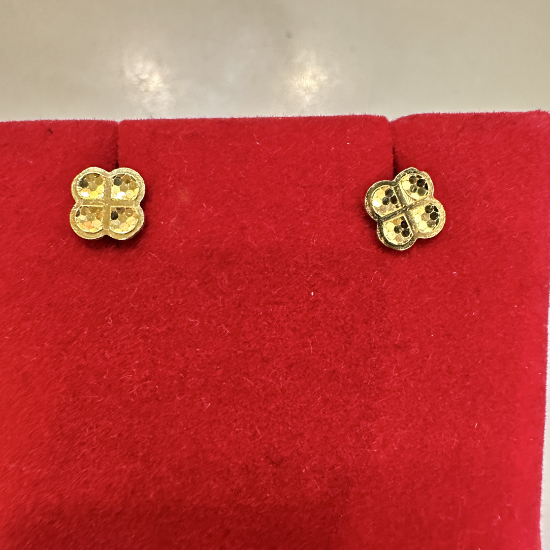 足金耳钉耳饰0.76g