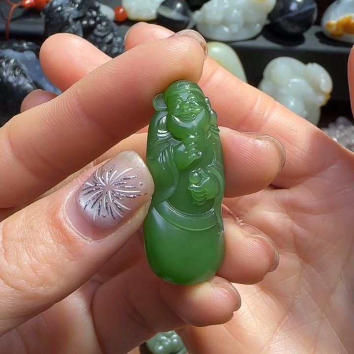 和田玉吊坠(不含链)未镶嵌功*熊