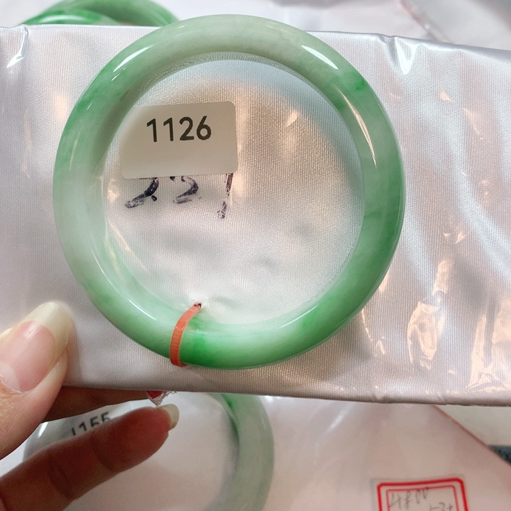 翡翠手镯未镶嵌玲*天然翡翠手镯54.2