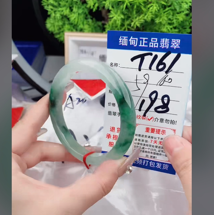 T161缅甸翡翠手镯处理198/条【一物一证】实物以直播间为准