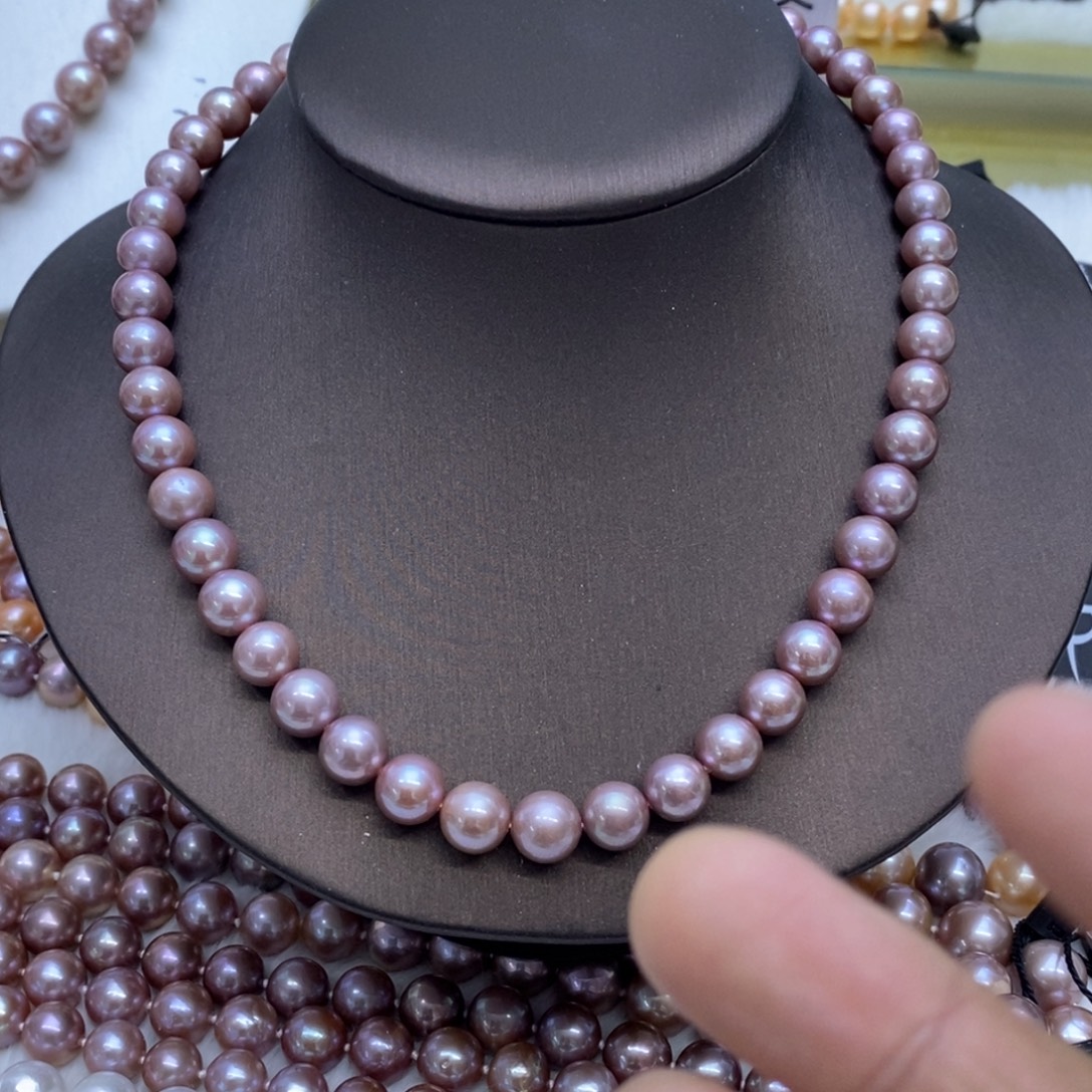 非金属紫色珍珠项链