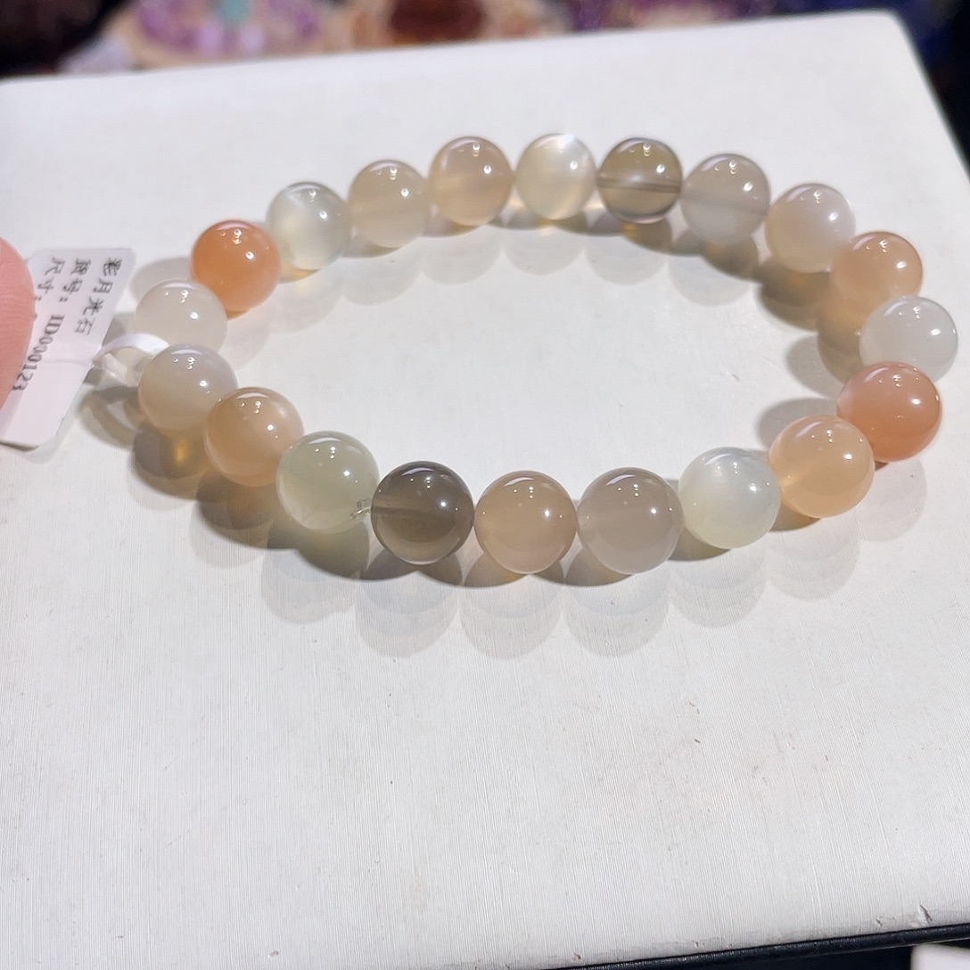 未镶嵌长石手链彩月光石9.8mm