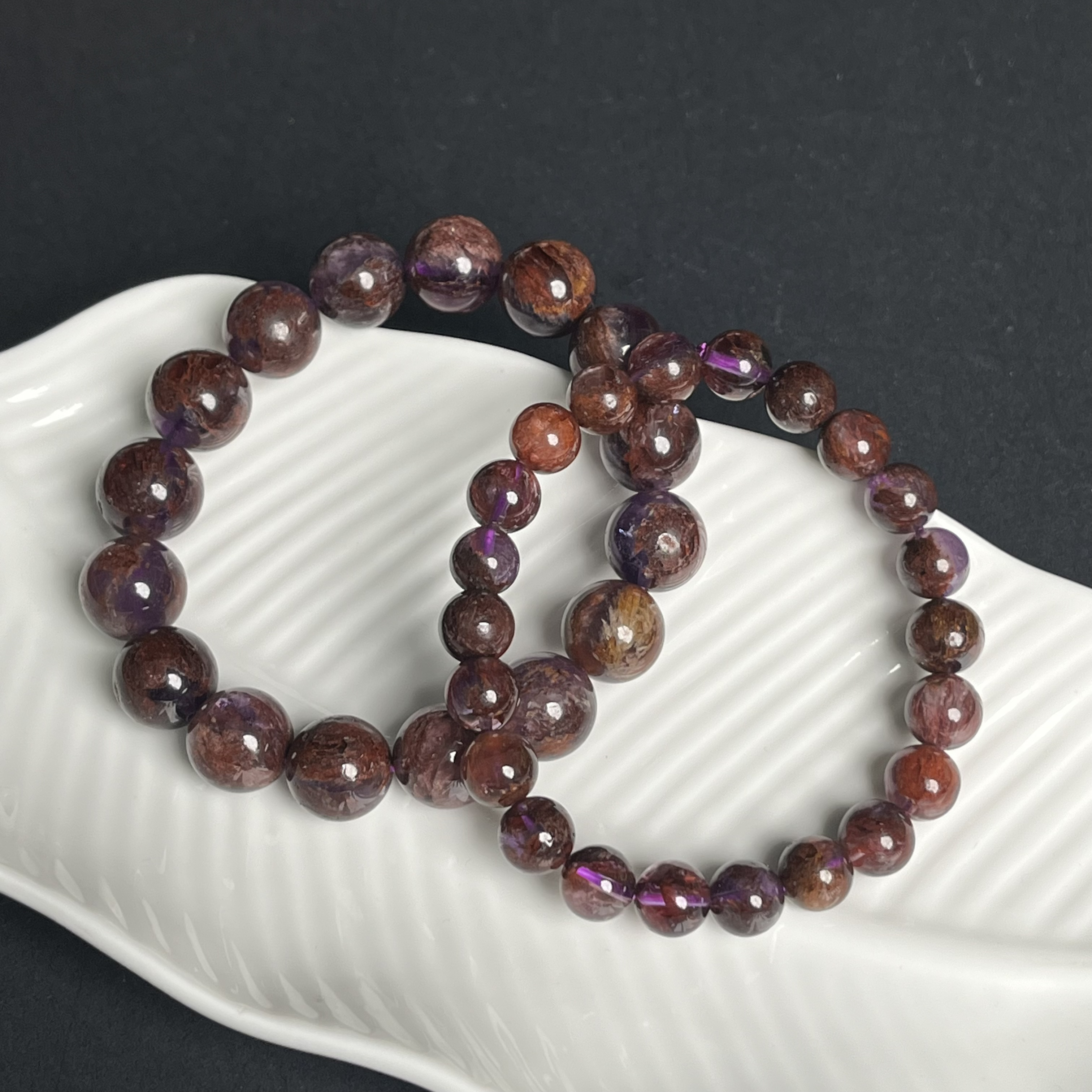 九紫离火紫幽灵瑕疵品手串XC5多样性发其一有棉裂纹介意者勿拍