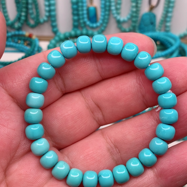 未镶嵌绿松石老型手串