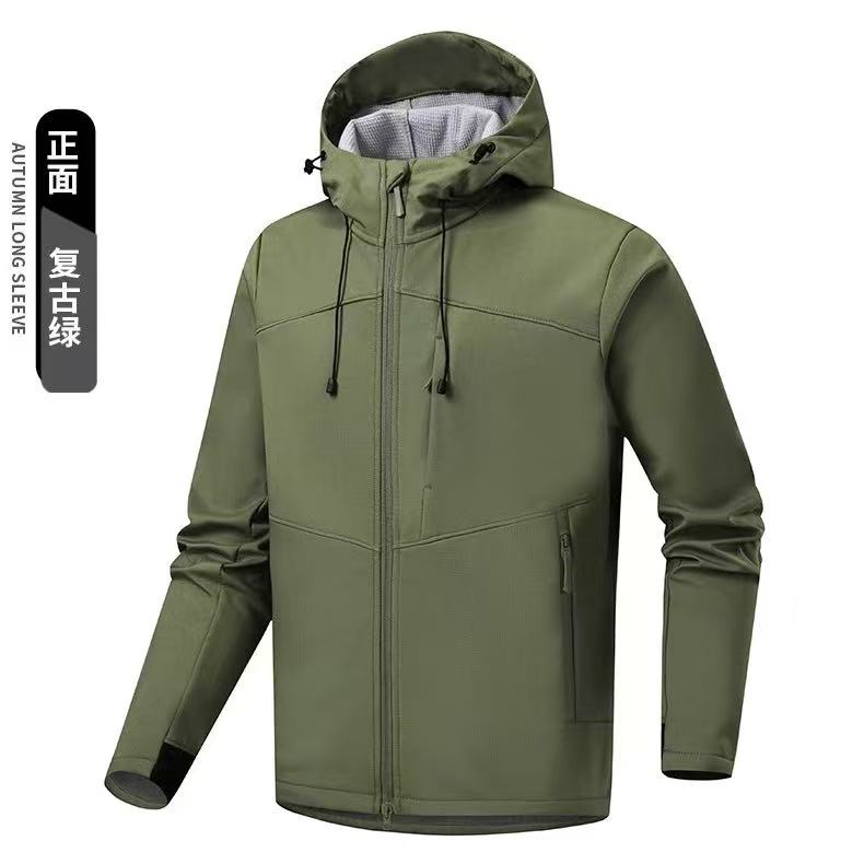 秋冬户外加绒软壳连帽外套夹克-断色断码处理