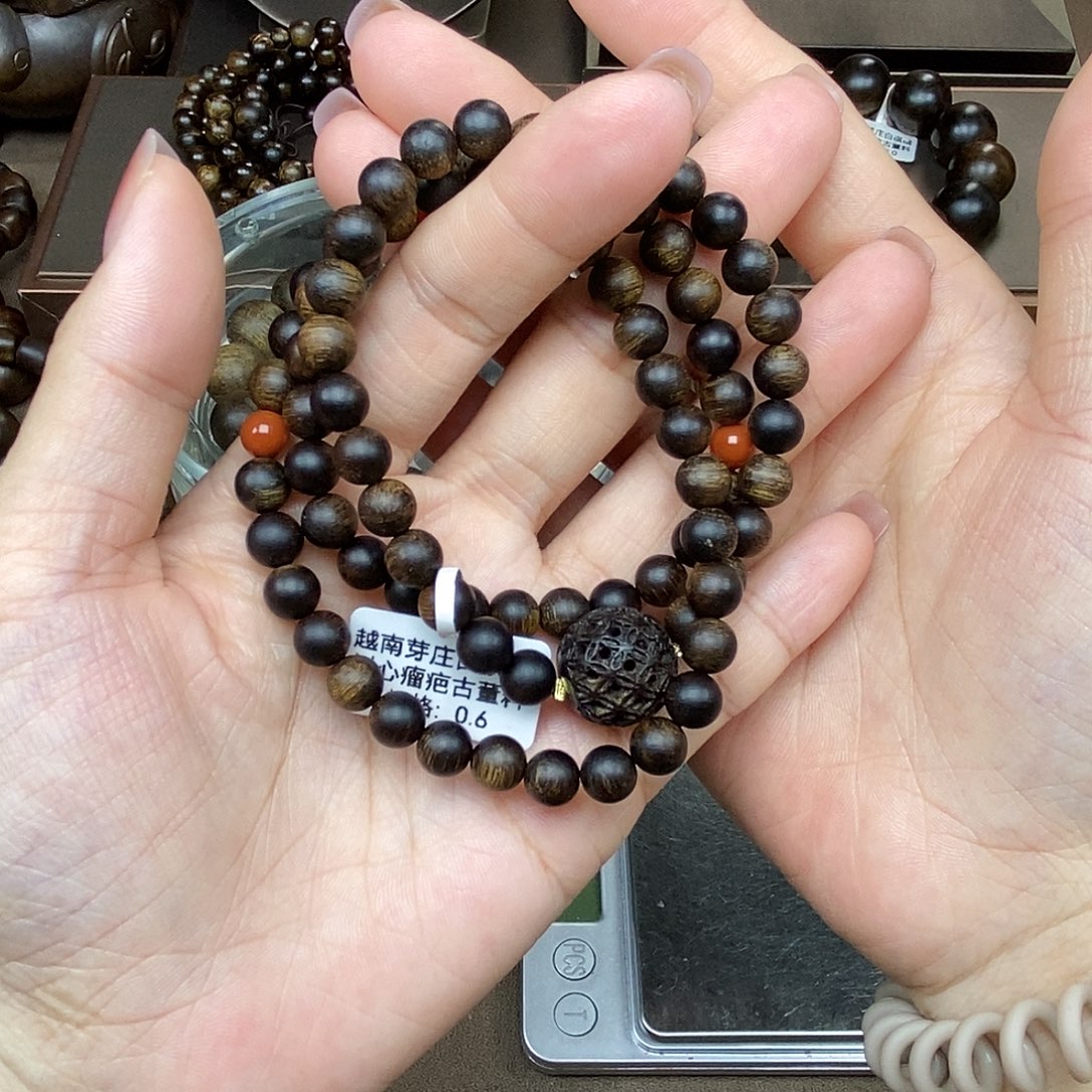 手串沉香越南芽庄白棋楠树心瘤疤