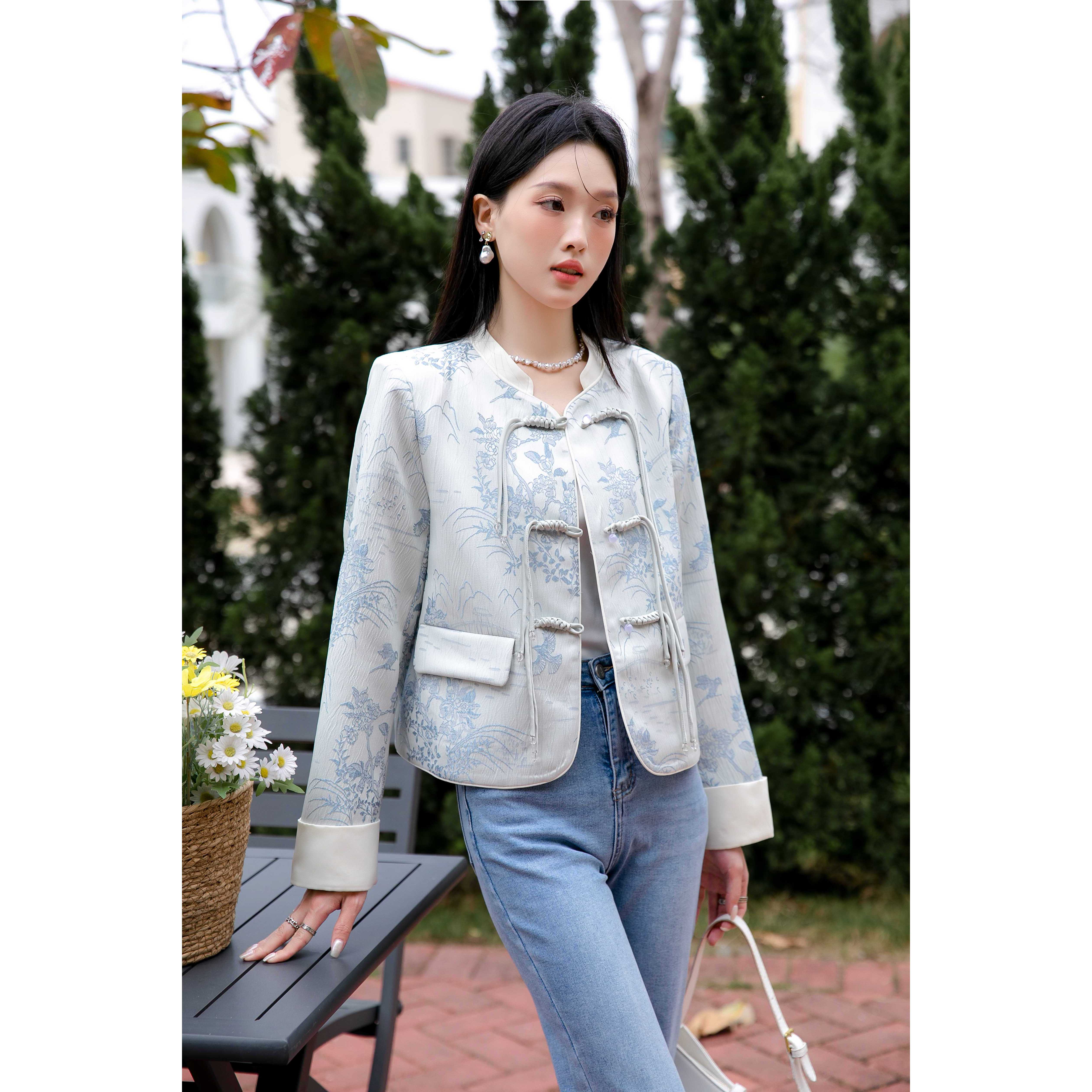 新中式盘扣提花外套LA CHAPELLE HOMME.88SS9078.XY鑫