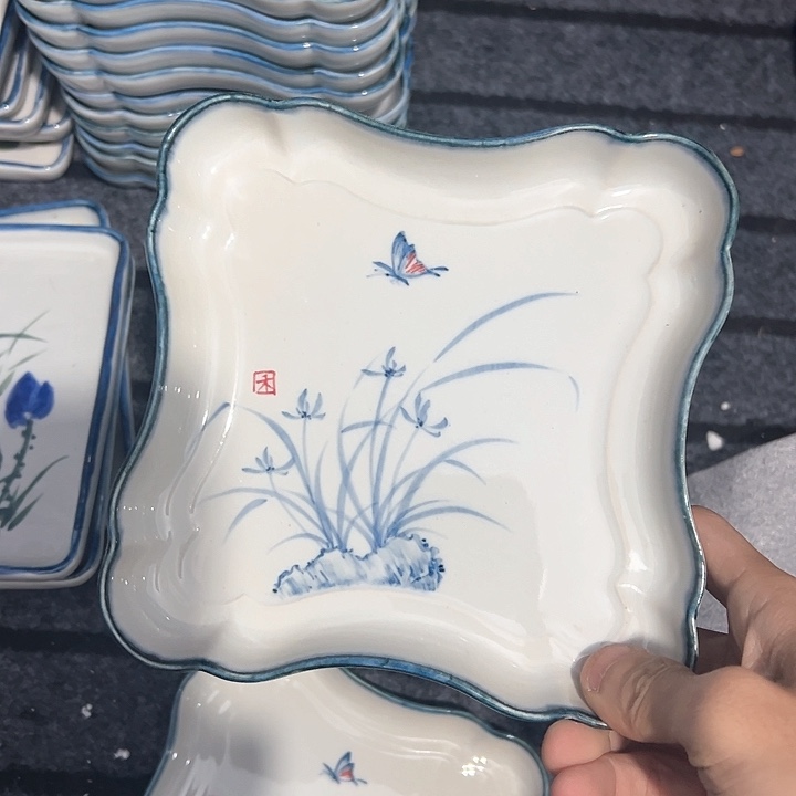 禾泥陶器手工手绘高温釉下彩陶瓷