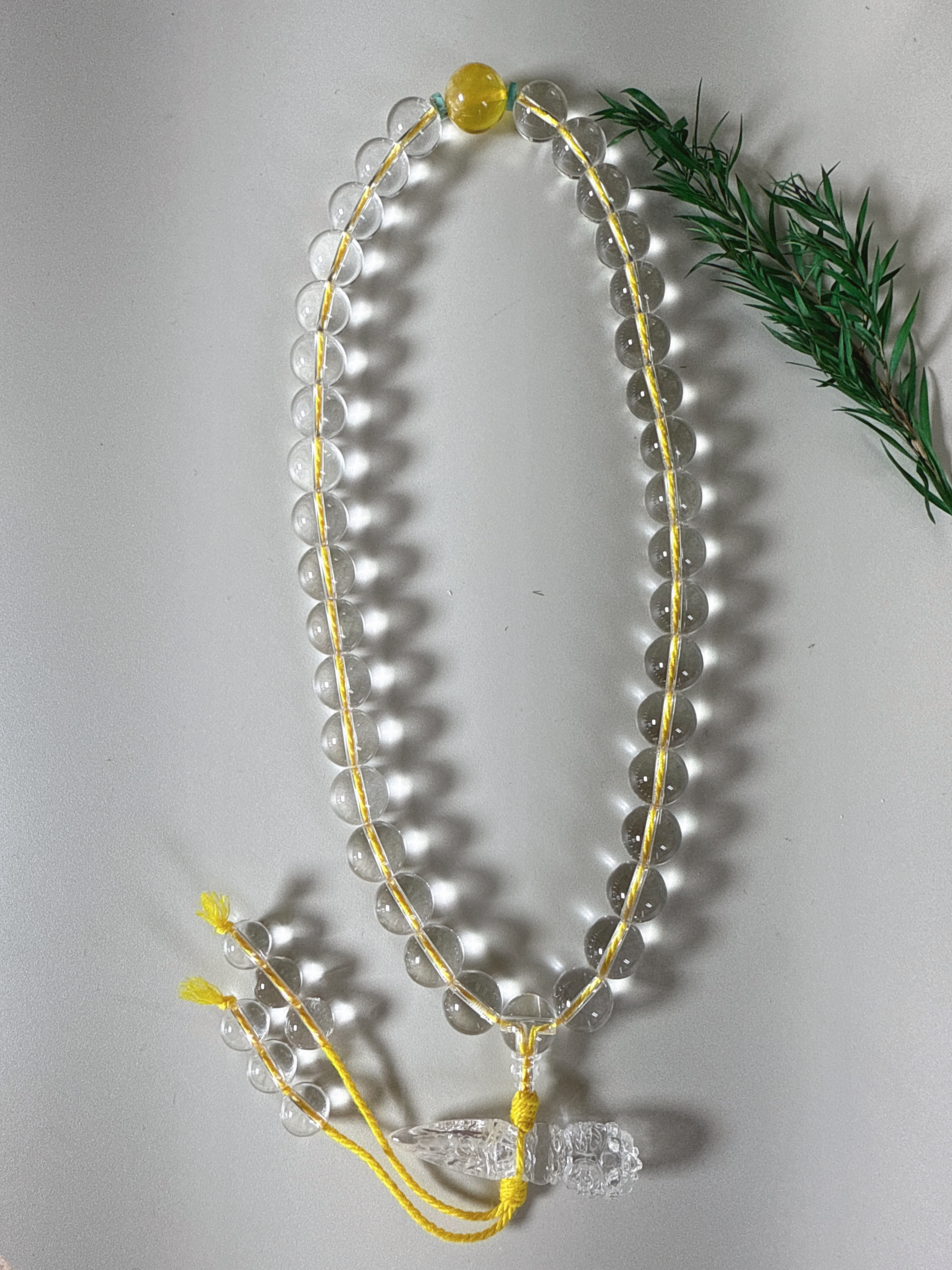 天然白水晶36子双A全净体精挑珠手持念珠