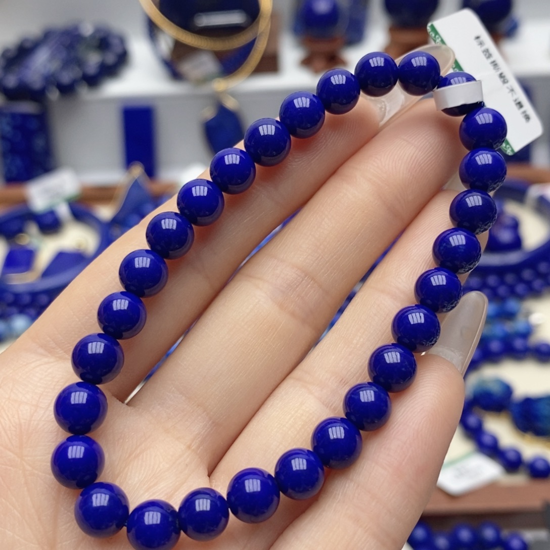 青金石未镶嵌手链6.5mm