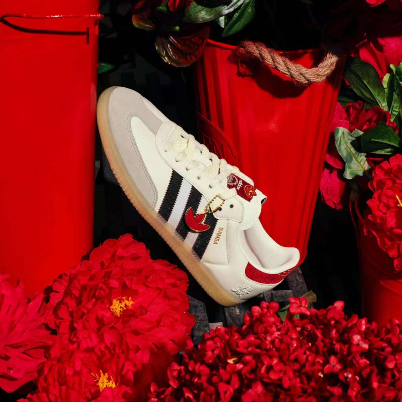 阿迪达斯三叶草 正品SAMBA OG蛇年新年时尚经典T头鞋JQ5976#HN